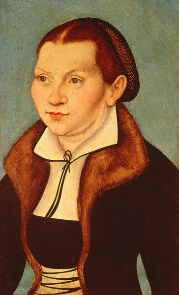 Detail of Portrait of Katherine von Bora 1529 by Lucas the Elder Cranach
