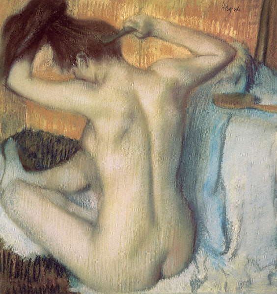 Detail of Woman combing her hair, c.1885 by Edgar Degas