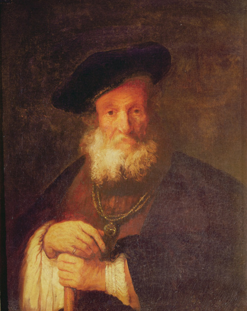 Detail of Portrait of an Old Man by Rembrandt Harmensz. van Rijn