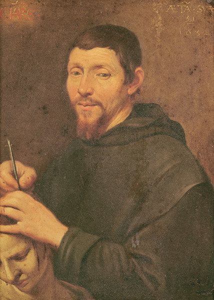Detail of A monk trepanning by Daniel (attr. to) Seghers