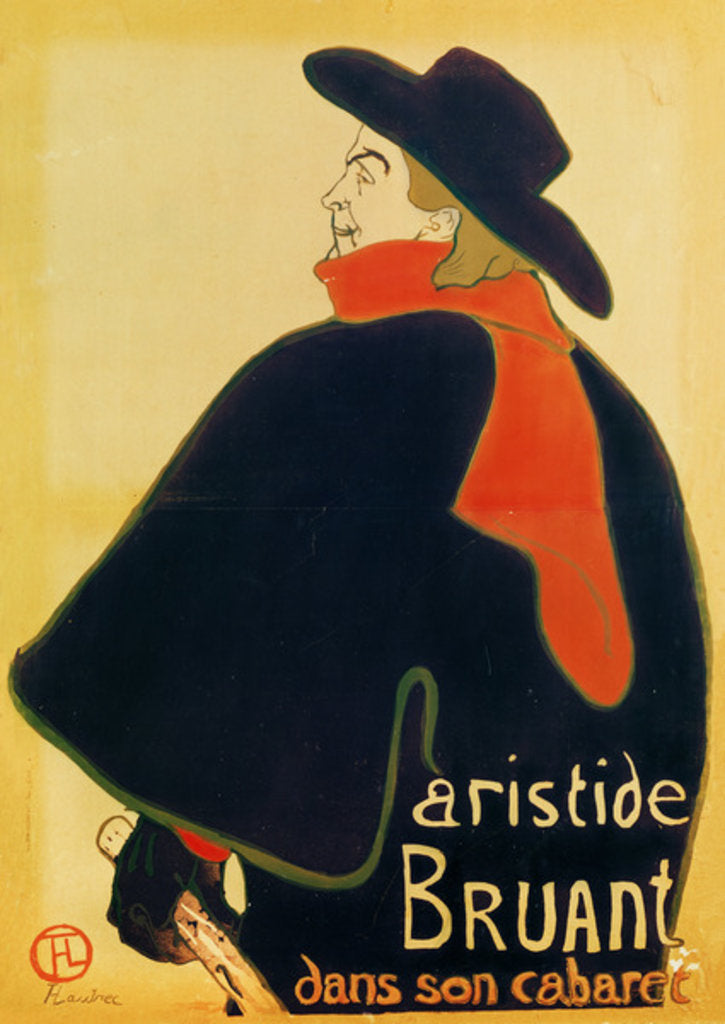 Detail of Aristide Bruant in his Cabaret, 1893 by Henri de Toulouse-Lautrec