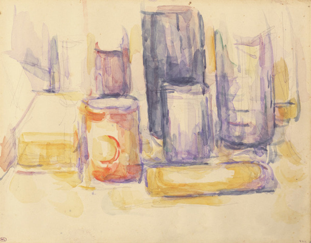 Detail of Kitchen Table: Pots and Bottles by Paul Cezanne