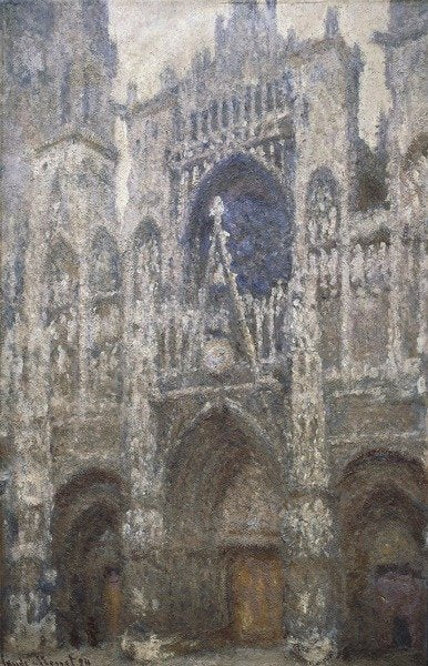 Detail of Rouen Cathedral, the west portal, Harmony in Grey, 1894 by Claude Monet