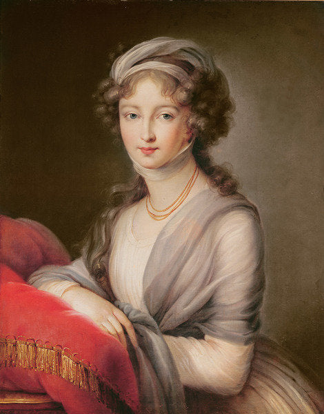 Detail of The Grand Duchess Elizabeth Alexeievna by Elisabeth Louise Vigee-Lebrun