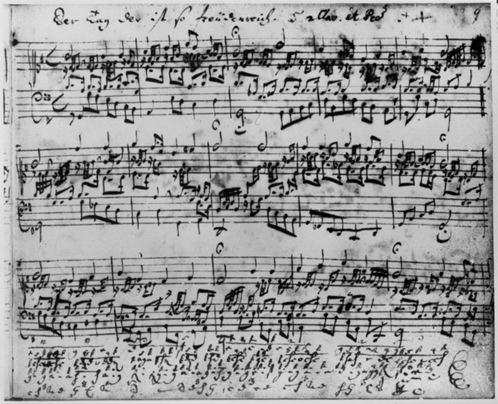 Detail of Orgelbuchlein (Collection of Organ Pieces), Choral, 1713-17 by Johann Sebastian Bach