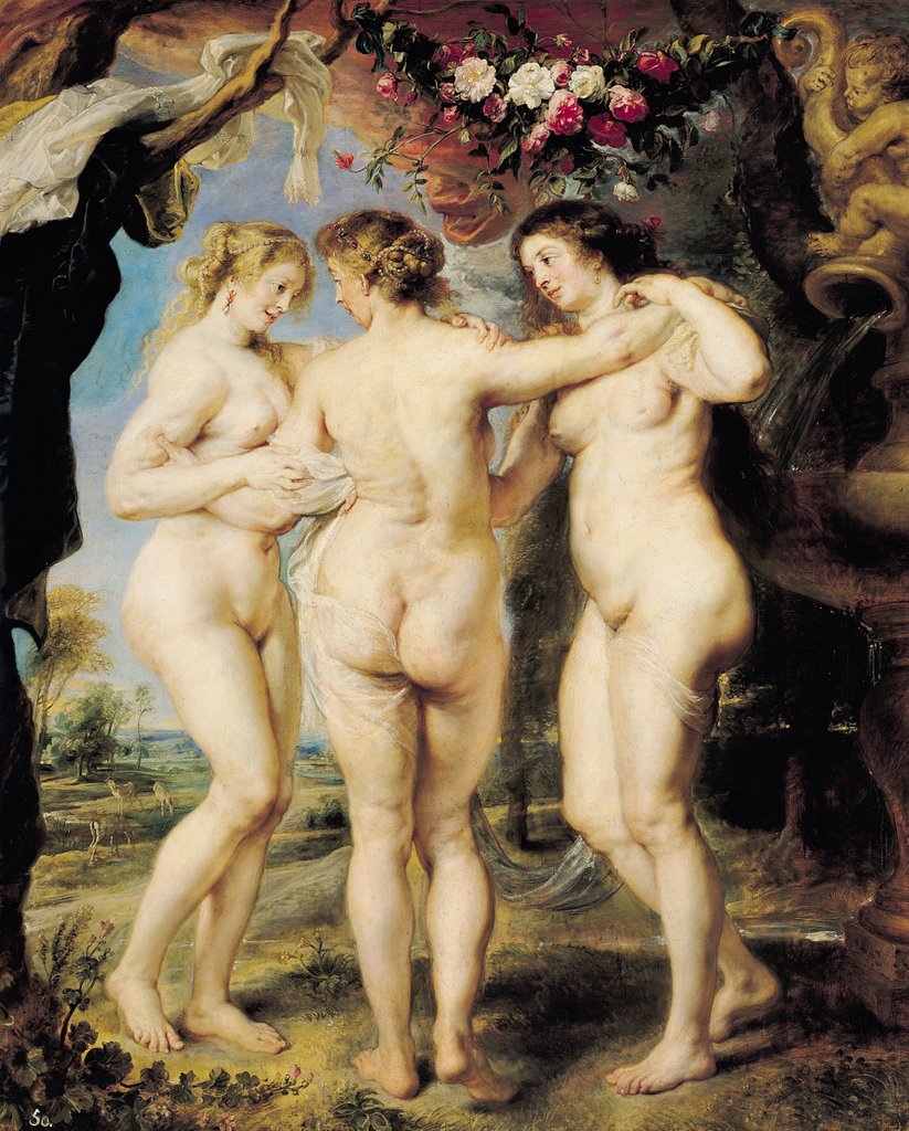 Detail of The Three Graces, c.1636-39 by Peter Paul Rubens