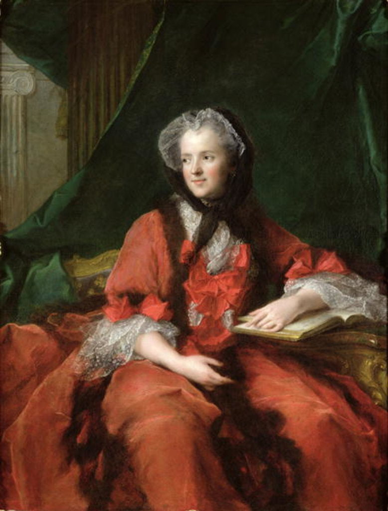 Detail of Portrait of Madame Maria Leszczynska 1748 by Jean-Marc Nattier
