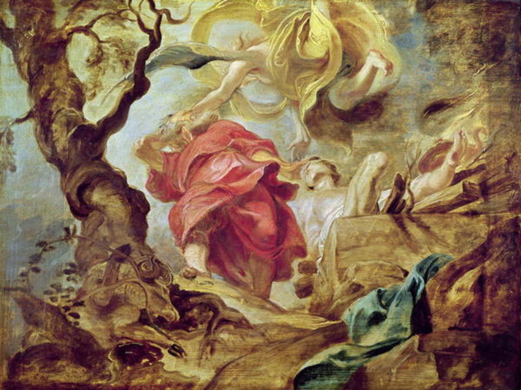 The Sacrifice of Isaac, sketch for section of ceiling in the Jesuit Church, Antwerp, 1620-21 by Peter Paul Rubens