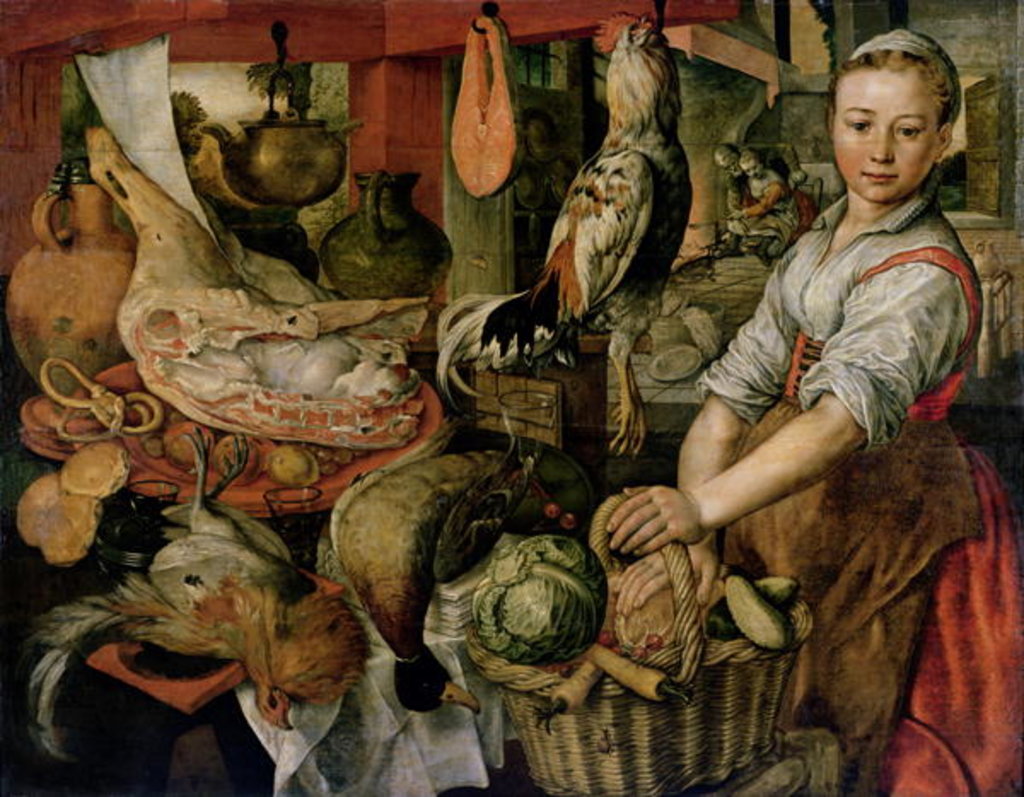 Detail of Kitchen Interior by Joachim Beuckelaer or Bueckelaer