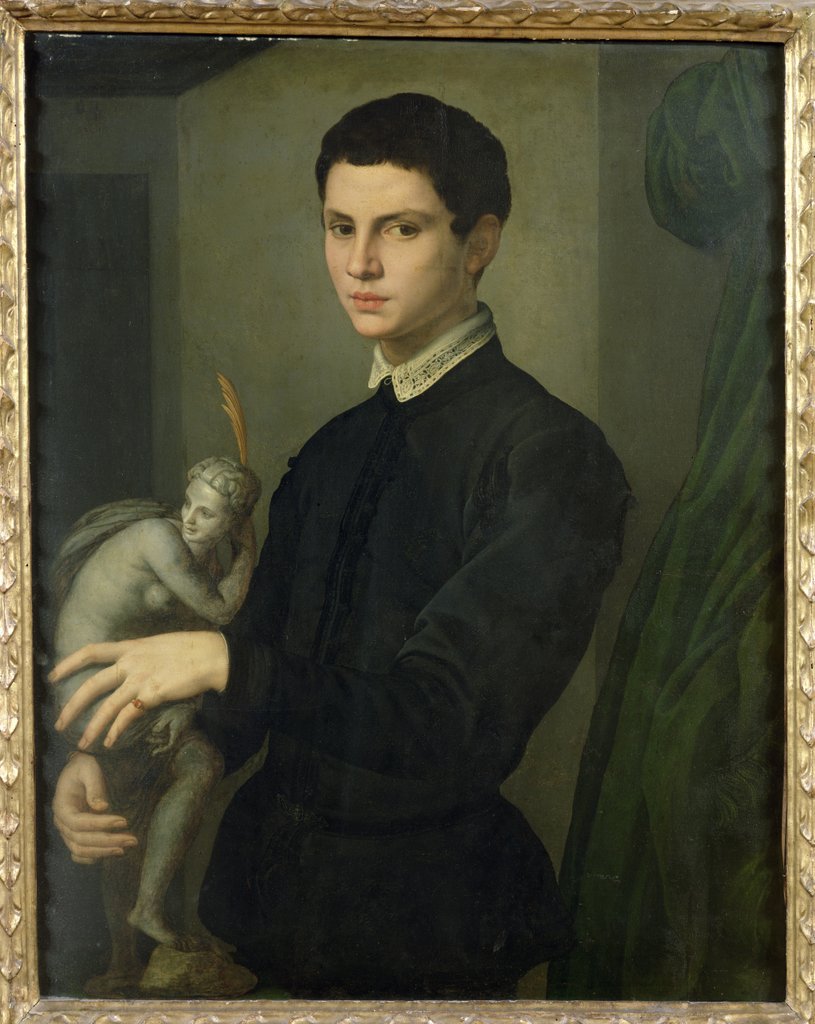 Detail of Portrait of a Sculptor, possibly Baccio Bandinelli by Agnolo di Cosimo Bronzino