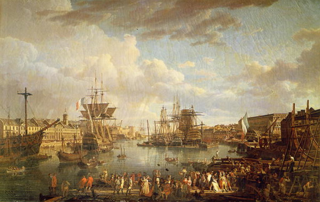 Detail of View of the Port at Brest by Jean-Francois Hue