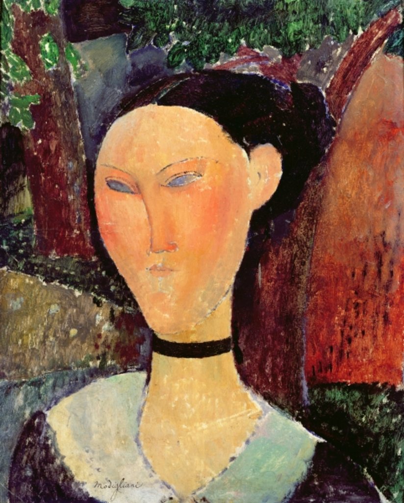 Detail of Woman with a Velvet Neckband, c.1915 by Amedeo Modigliani