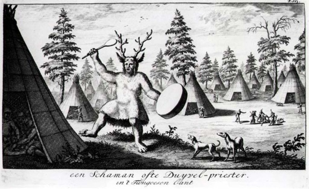 Detail of Native American Shaman by Dutch School