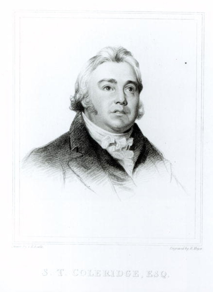 Detail of Portrait of Samuel Taylor Coleridge engraved by Henry Meyer by Charles Robert (after) Leslie