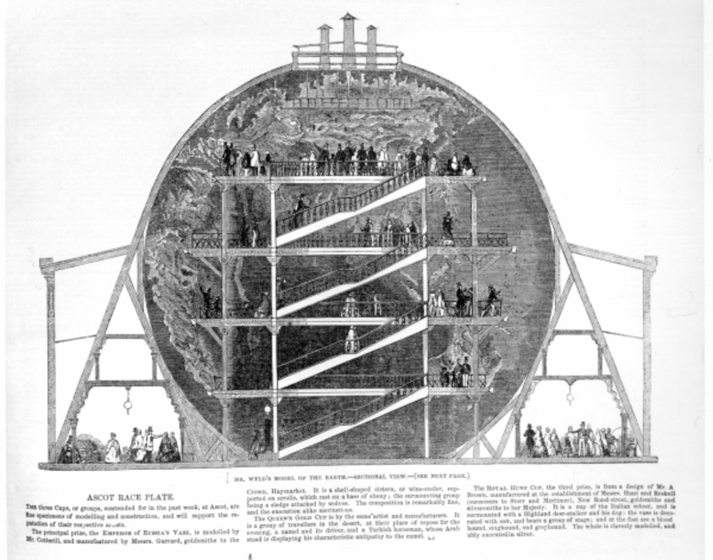 Detail of Wyld's Model of the Earth, 1851 by English School