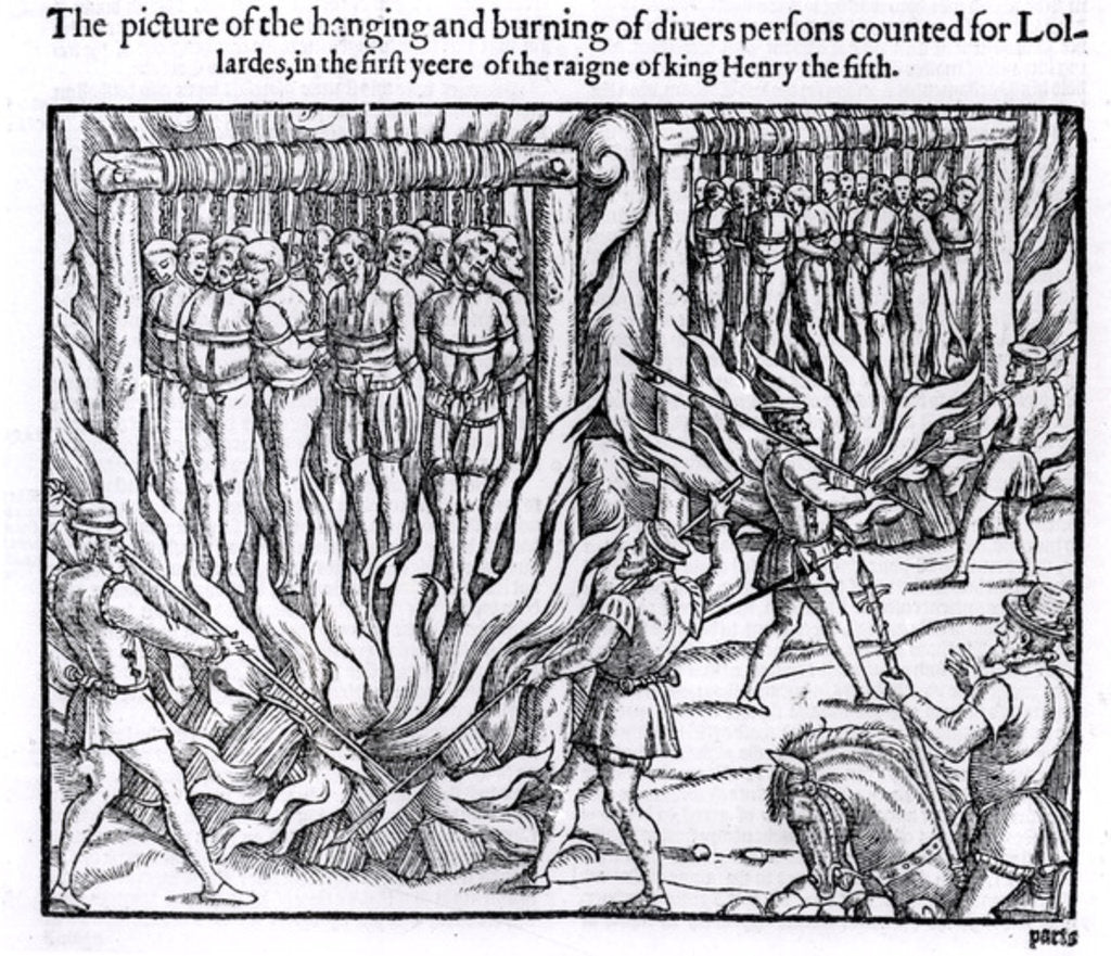 Detail of The Picture of the Hanging and Burning of Diverse Persons Counted for Lollards, in the First Year of the Reign of King Henry V by English School