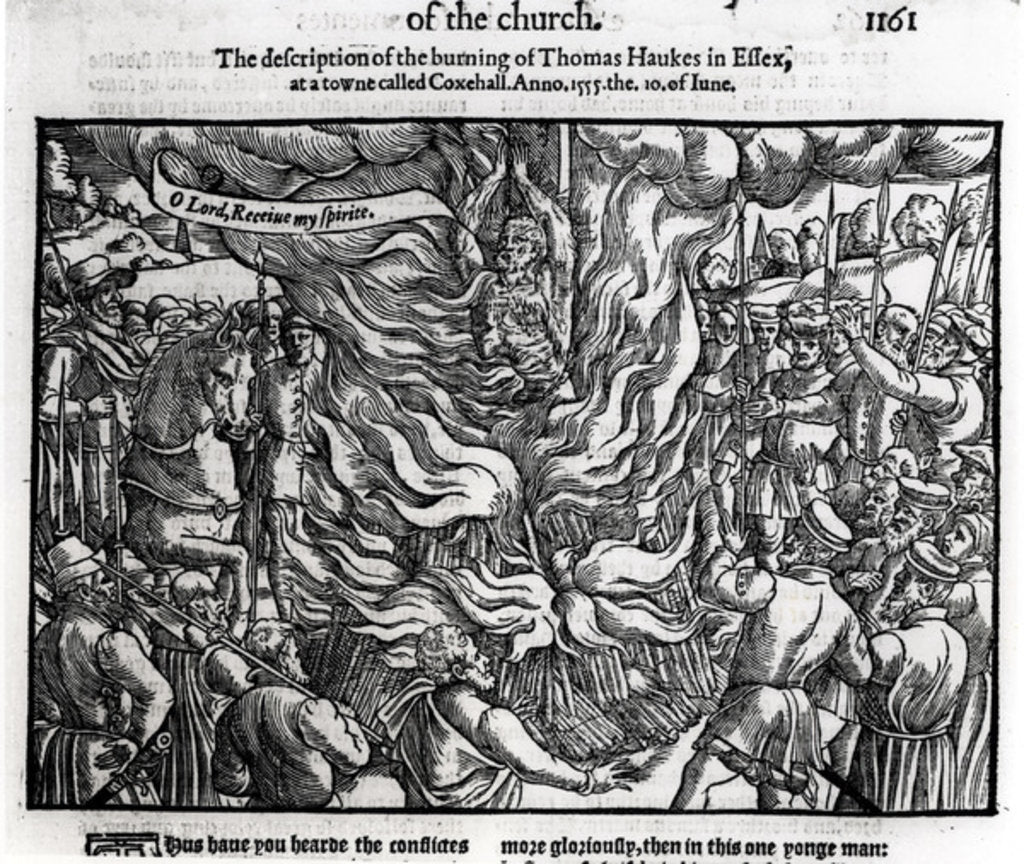 Detail of The Burning of Thomas Haukes, 10 June 1555 by English School