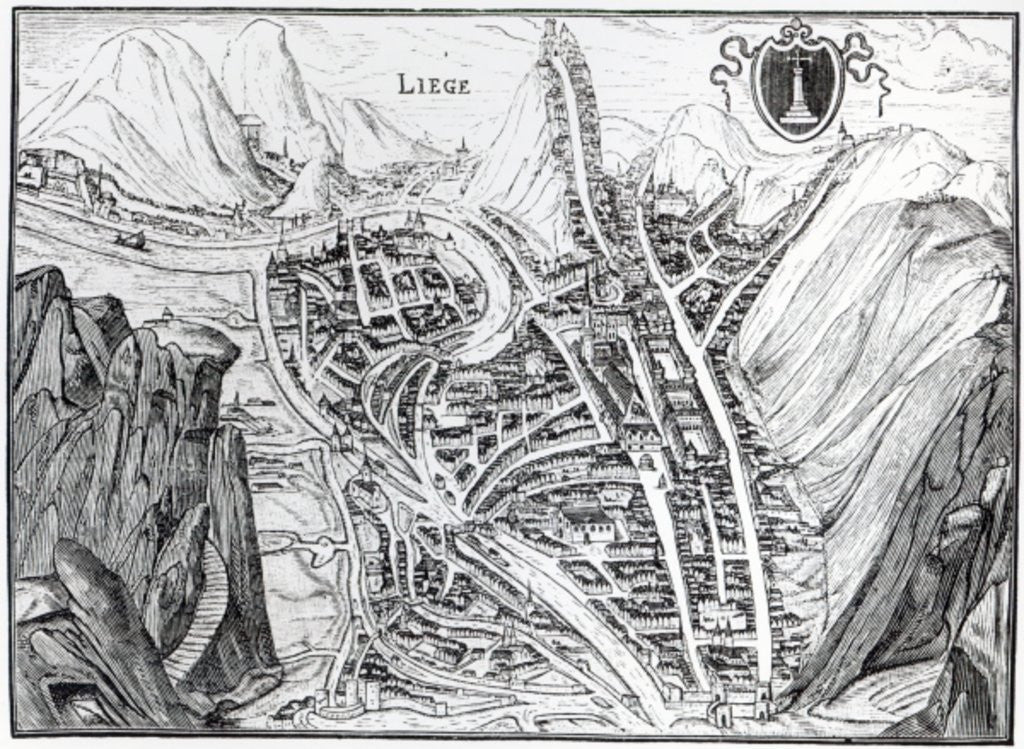 Detail of View of the Town of Liege, after a 16th century engraving by French School