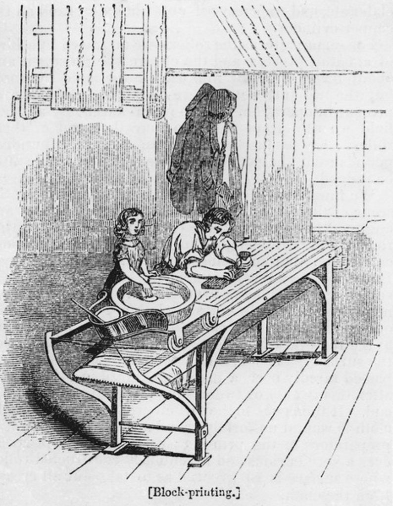 Detail of Textile Block Printing by English School