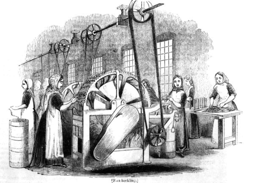 Detail of Flax Heckling by English School