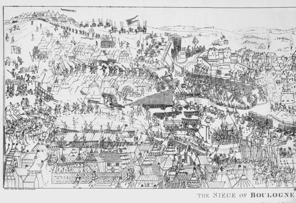Detail of The Siege of Boulogne by King Henry VIII in 1544 by Samuel Hieronymous (after) Grimm