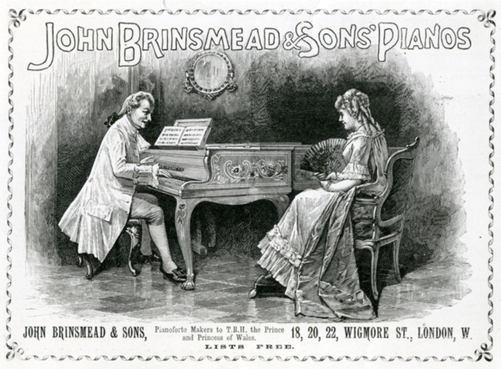 Detail of Advertisement, John Brinsmead and Sons Pianos by English School