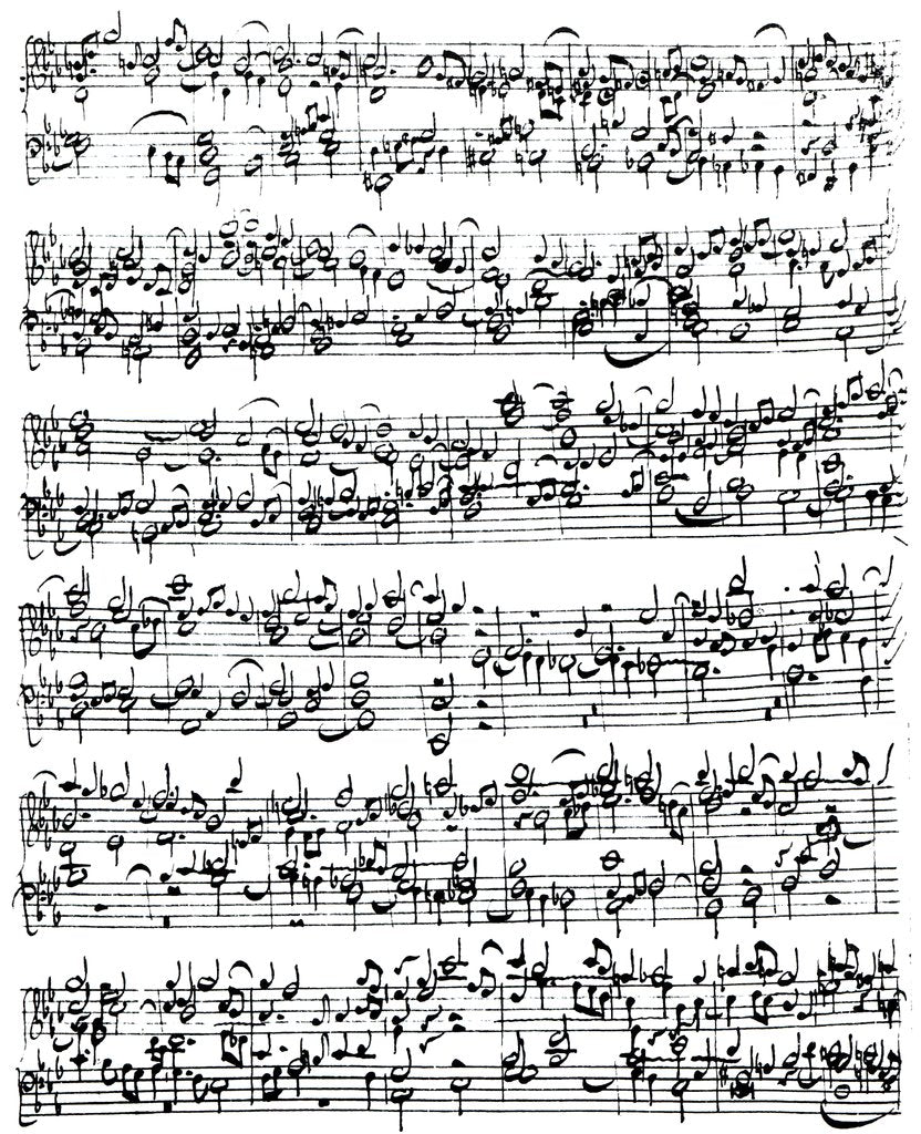 Detail of Music Score of Johann Sebastian Bach by German School
