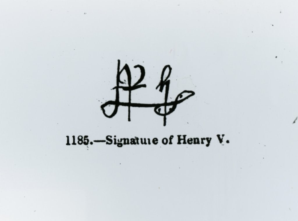 Detail of Signature of Henry V by Anonymous