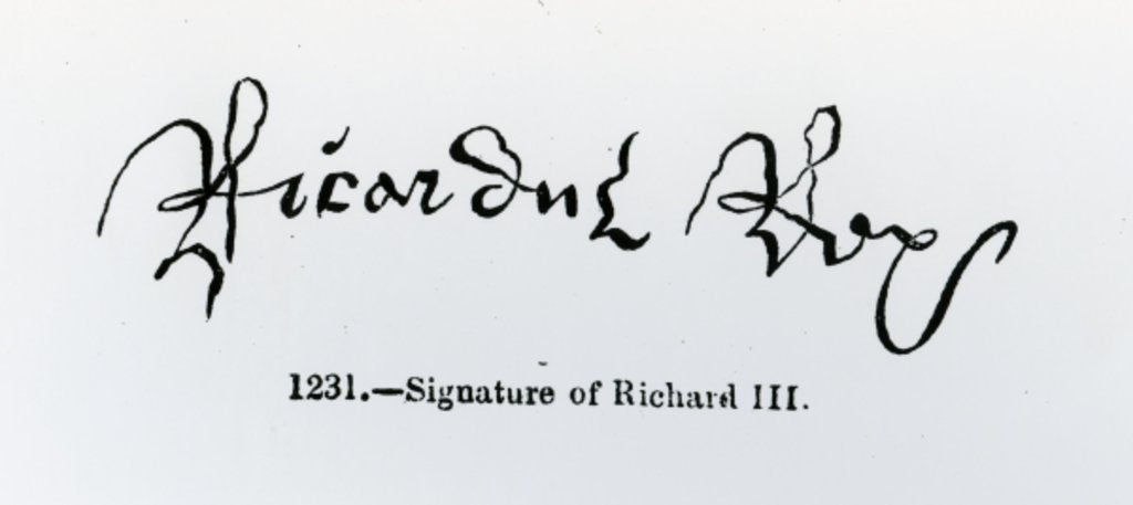 Detail of Signature of Richard III by English School