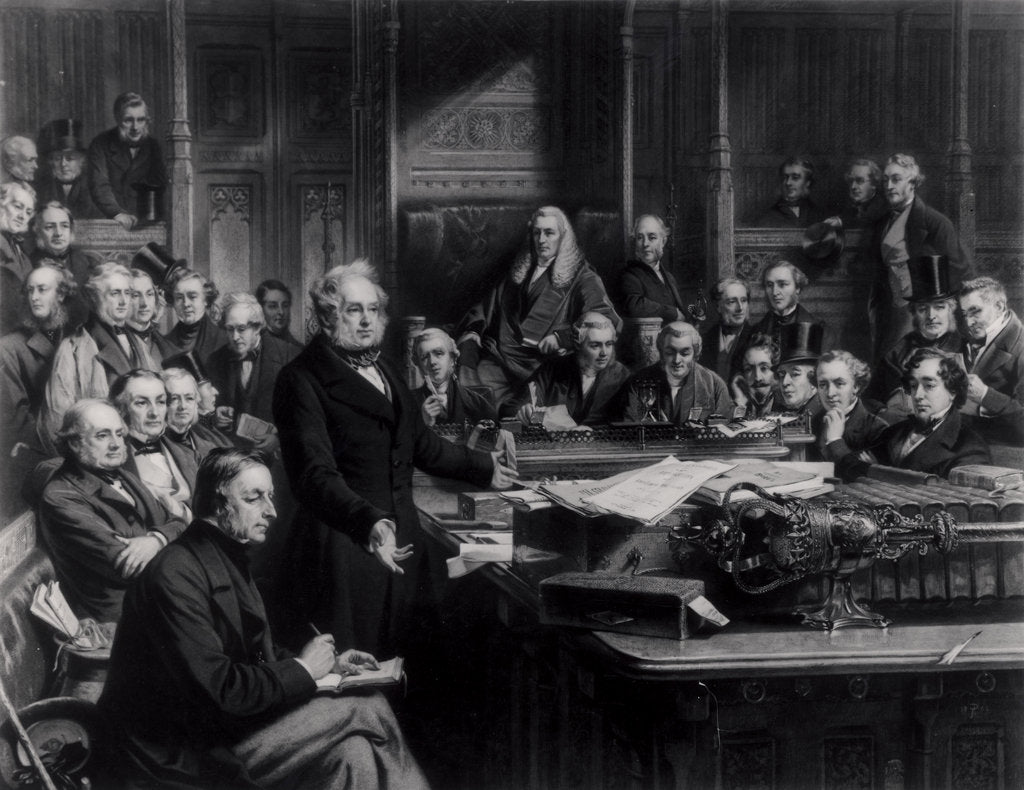 Detail of The House of Commons in 1860: Lord Palmerston Addressing the House during the Debate on the Treaty with France by John Phillip
