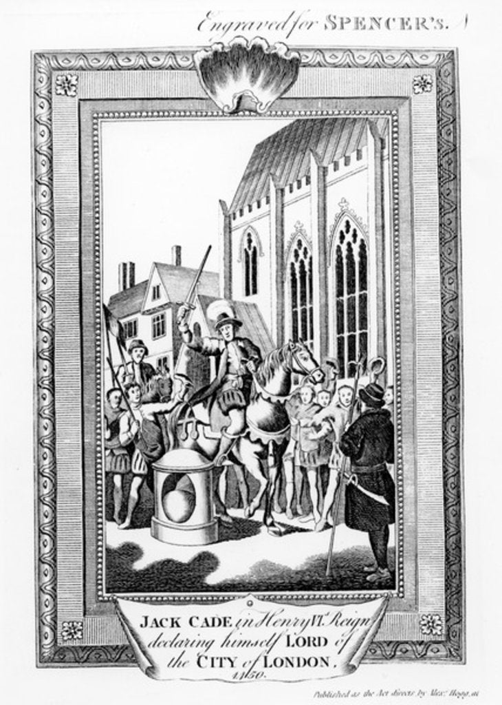 Detail of Jack Cade in Henry VI's Reign Declaring Himself Lord of the City of London, engraved for Spencer's by English School