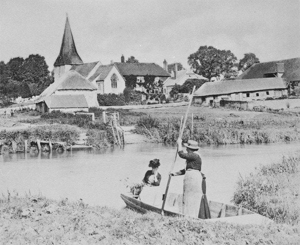 Detail of Ferry across the Arun at Bury, Sussex by English Photographer