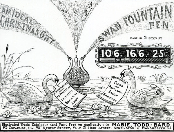 Detail of Advert for Swan Fountain Pens by Anonymous