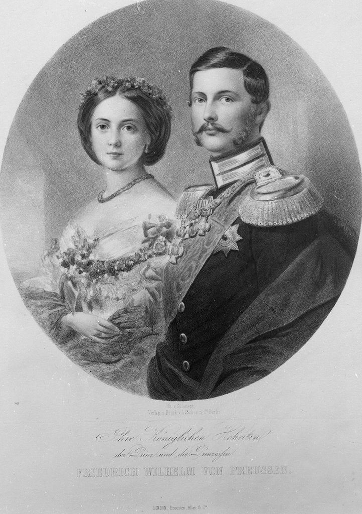 Detail of Wedding Portrait of Their Royal Highnesses Princess Victoria and Crown Prince Frederick William of Prussia 25th January 1858 by German School