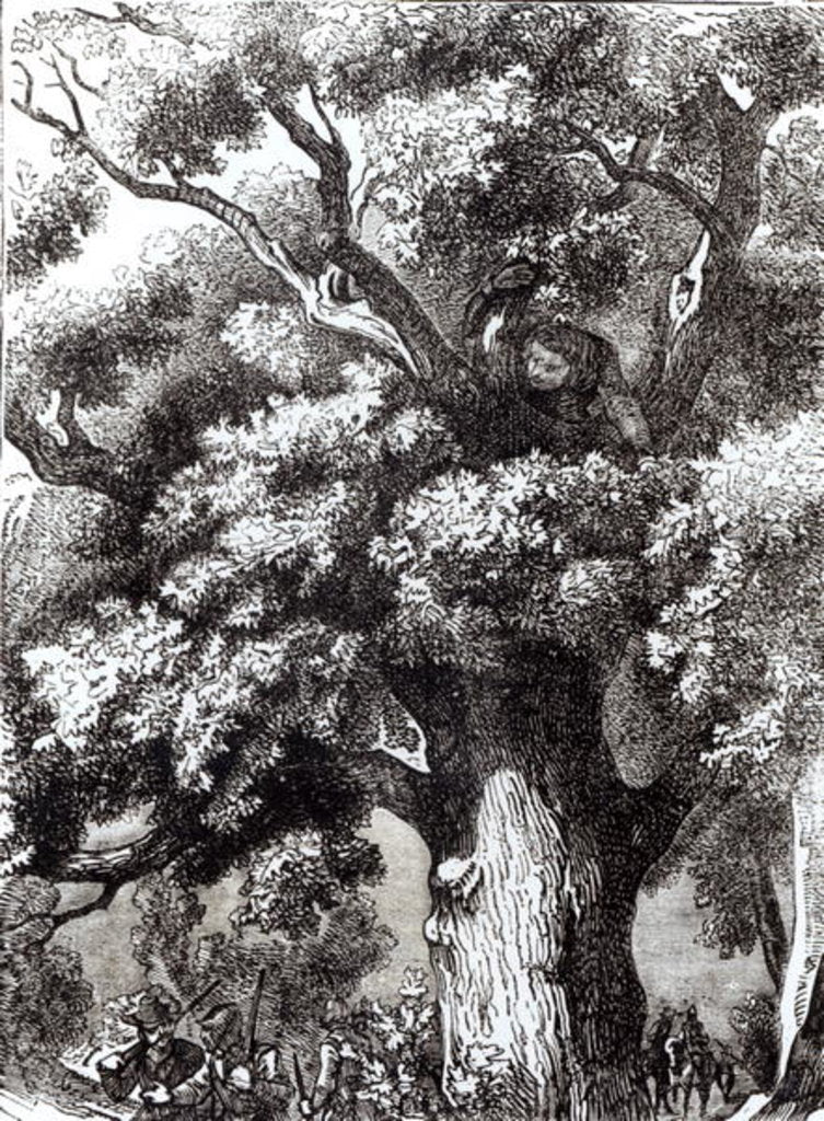 Detail of Charles II Hidden in the Oak Tree, 14th October 1651 by English School