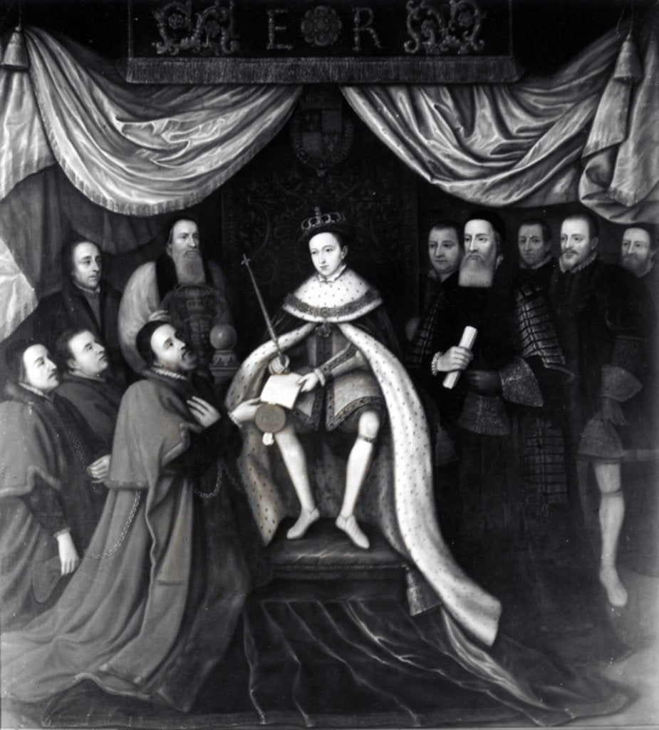 Detail of Edward VI Granting the Charter to Bridewell and Bethlehem Hospitals in 1553 by English School