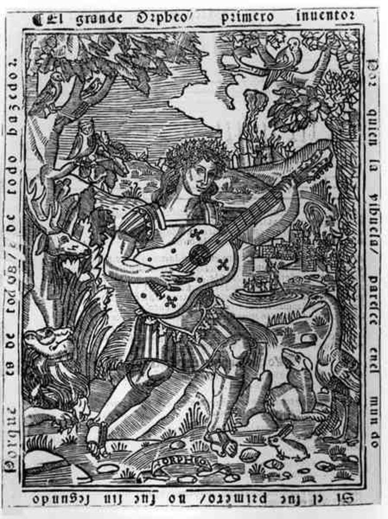 Detail of Orpheus Playing Music by Spanish School