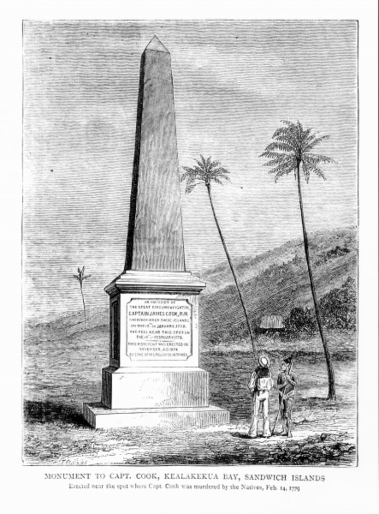 Detail of Monument to Captain James Cook, Kealakekua Bay, Sandwich Islands by English School