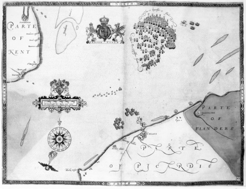 Detail of Map No.10 showing the route of the Armada fleet by Robert Adams
