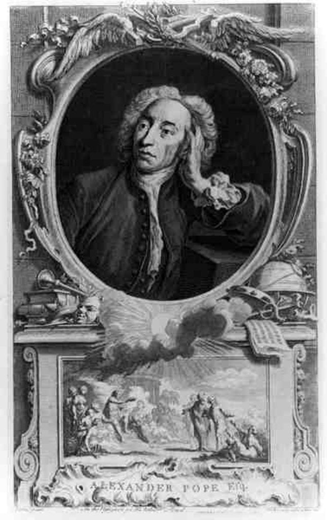 Detail of Portrait of Alexander Pope by Arthur (after) Pond