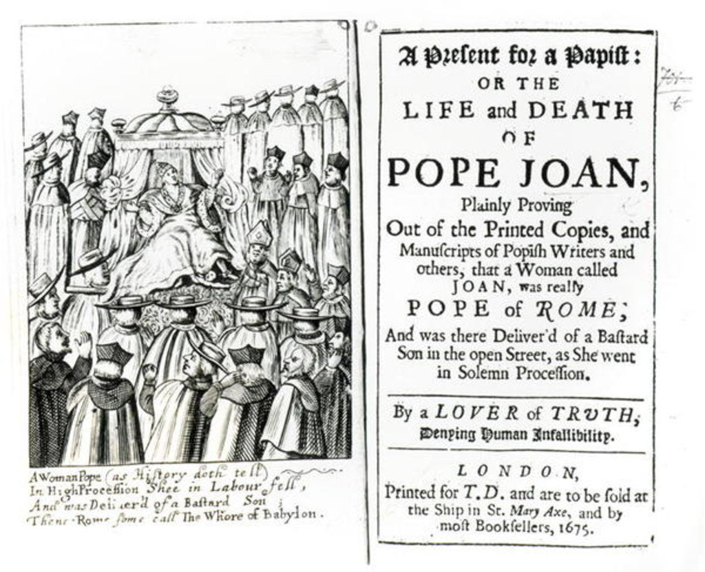 Detail of A Present for a Papist, or the Life and Death of Pope Joan by English School