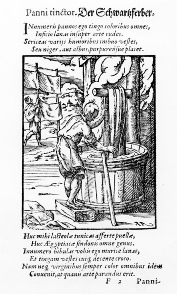 Detail of The Cloth Dyer, published by Hartman Schopper by German School