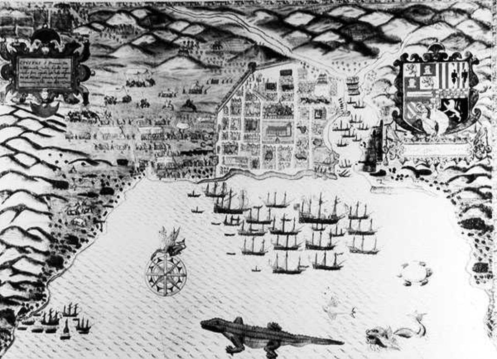 Detail of Santiago, Cape Verde, 1589 by Baptista Boazio