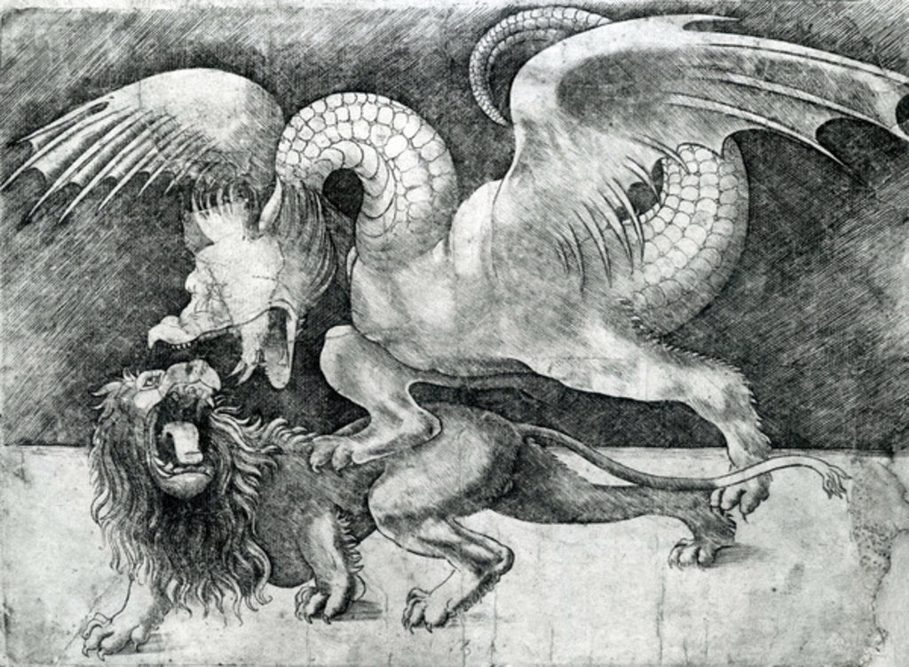 Detail of Dragon Fighting a Lion by Andrea Zoan