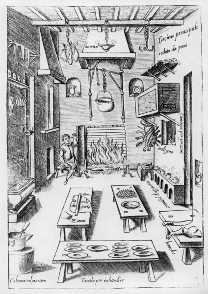 Detail of Kitchen interior by Italian School