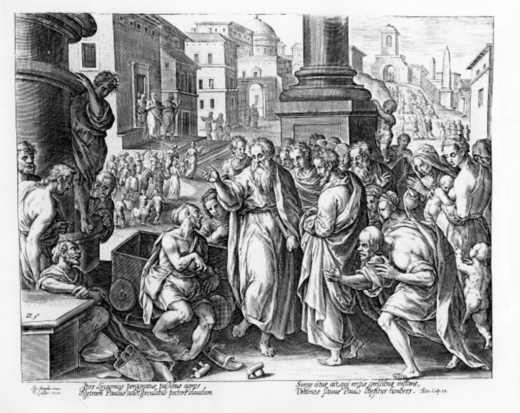 Detail of Saints Paul and Barnabas Preaching in Lystra by Jan van der Straet