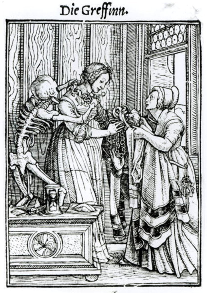 Detail of Death and the Mistress by engraved by Hans Lutzelburger