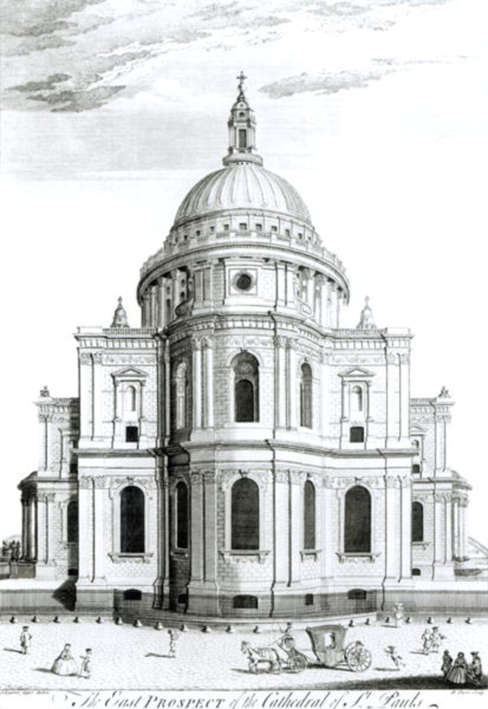 Detail of The East Prospect of St. Paul's Cathedral by English School