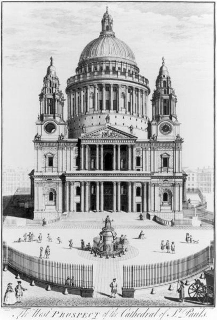 Detail of The West Prospect of St. Paul's Cathedral by English School