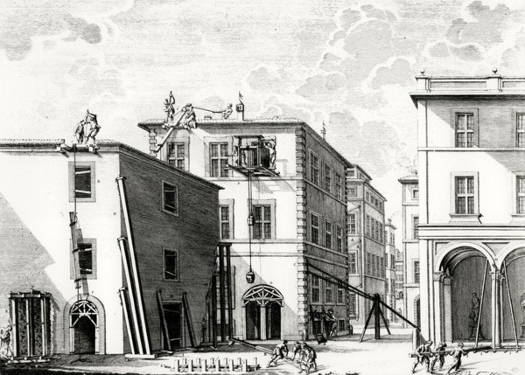 Detail of Building work by Francesco (after) Rostagni